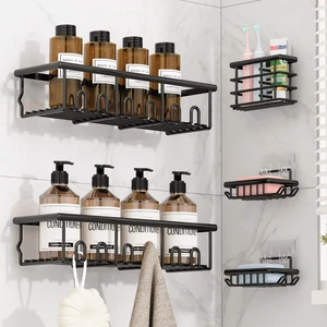 5 Pack Adhesive Bathroom Holders & Dispensers for Kids & Adults, Black | Large Capacity No-Drilling Rustproof Shower Caddy Shelves Rack with Soap Dishes, Toothbrush Holder & Hooks 5 Pack Adhesive Bathroom Holders & Dispensers for Kids & Adults, Black | Large Capacity No-Drilling Rustproof Shower Caddy Shelves Rack with Soap Dishes, Toothbrush Holder & Hooks