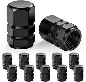 Car Tire Valve Stem Caps, 12pcs Air Caps Cover, Universal for Cars, SUVs, Bike, Trucks and Motorcycles-Black Car Tire Valve Stem Caps, 12pcs Air Caps Cover, Universal for Cars, SUVs, Bike, Trucks and Motorcycles-Black