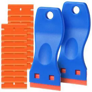 Plastic Razor Blade Scraper Tool, 2 Pcs Razor Scraper with 20 Pcs Plastic Blades, Cleaning Scraper Remover for Removal Floor Stove Scraping Labels and Decals Sticker on Car Window Glass Plastic Razor Blade Scraper Tool, 2 Pcs Razor Scraper with 20 Pcs Plastic Blades, Cleaning Scraper Remover for Removal Floor Stove Scraping Labels and Decals Sticker on Car Window Glass