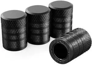 4-Piece Black Anodized Aluminum-Plastic Composite Tire Valve Stem Caps with Integrated Plastic Sleeve,Corrosion-Resistant and Universal Fit,Suitable for Cars, Trucks, and Motorcycles(Black) 4-Piece Black Anodized Aluminum-Plastic Composite Tire Valve Stem Caps with Integrated Plastic Sleeve,Corrosion-Resistant and Universal Fit,Suitable for Cars, Trucks, and Motorcycles(Black)