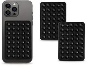 2 Pack Silicone Double-Sided Suction Grip 40 Cups per Side, Strong Hold for iPhone, Galaxy, Pixel, Android Hands-Free for Selfies & Videos (Black) 2 Pack Silicone Double-Sided Suction Grip 40 Cups per Side, Strong Hold for iPhone, Galaxy, Pixel, Android Hands-Free for Selfies & Videos (Black)