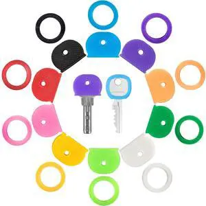 20 Pack Key Color Caps Covers Tags, Soft Rubber Key Identifiers, Plastic Key Toppers for Standard Flat Organization House Key (Not Suitable for Odd-Shaped Keys), 10 Colors, 2 Styles 20 Pack Key Color Caps Covers Tags, Soft Rubber Key Identifiers, Plastic Key Toppers for Standard Flat Organization House Key (Not Suitable for Odd-Shaped Keys), 10 Colors, 2 Styles