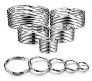Split Key Ring Circle Assorted, Metal Keyring Durable in 5 Sizes (Small 1/2 inch, 3/4 inch,1 inch, 1.25 inch, Large 1.38 inch), for Dog Pet Collar DIY Tag Jewelry Car Key (Sliver, Alloy Steel) Split Key Ring Circle Assorted, Metal Keyring Durable in 5 Sizes (Small 1/2 inch, 3/4 inch,1 inch, 1.25 inch, Large 1.38 inch), for Dog Pet Collar DIY Tag Jewelry Car Key (Sliver, Alloy Steel)