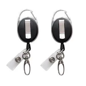 Retractable Badge Reel with Claw Clasp and Clip for Id Card Holders (2Pack) Retractable Badge Reel with Claw Clasp and Clip for Id Card Holders (2Pack)