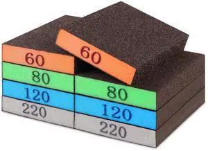 8-Pack Sandpaper Block, Four Grits Per Pack 60/80/120/220, Washable and Reusable Handmade Sanding Sponge, Drywall Sandpaper Blocks for Wooden Drywall Sheetrock and Metal Glazing 8-Pack Sandpaper Block, Four Grits Per Pack 60/80/120/220, Washable and Reusable Handmade Sanding Sponge, Drywall Sandpaper Blocks for Wooden Drywall Sheetrock and Metal Glazing