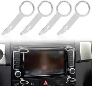 Universal Pin Stereo Hooks Tools Car Radio Removal Tool Key DIN Release Keys Set Compatible with Audi, VW Volkswagen, Mercedes Benz, BMW (4PCS) Universal Pin Stereo Hooks Tools Car Radio Removal Tool Key DIN Release Keys Set Compatible with Audi, VW Volkswagen, Mercedes Benz, BMW (4PCS)