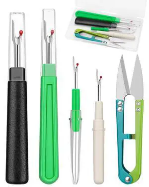 Seam Ripper, 2 Big and 2 Small Seam Rippers for Sewing, Stitch Remover Tool | Thread Cutter for Sewing, Stitch Ripper for Sewing, Seam Ripper and Stitch Remover with Thread Snips for DIY Craft Seam Ripper, 2 Big and 2 Small Seam Rippers for Sewing, Stitch Remover Tool | Thread Cutter for Sewing, Stitch Ripper for Sewing, Seam Ripper and Stitch Remover with Thread Snips for DIY Craft