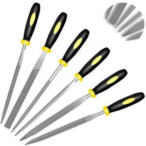6PCS Metal Needle File Set, 6.3-Inch Mini Hand Files for precision repairs | Upgraded Hardened High-Strength Steel Set, Includes Warding, Round, Flat, Triangular, Square & Half-Round Files 6PCS Metal Needle File Set, 6.3-Inch Mini Hand Files for precision repairs | Upgraded Hardened High-Strength Steel Set, Includes Warding, Round, Flat, Triangular, Square & Half-Round Files