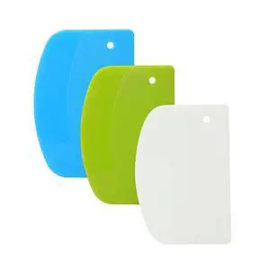 3 Pieces Food Dough Scraper, Plastic Multi - Purpose Kitchen Pastry Cutting Tool, Flexible Bowl Scraper with Curved Edge, Cake Baking Bench Scraper 3 Pieces Food Dough Scraper, Plastic Multi - Purpose Kitchen Pastry Cutting Tool, Flexible Bowl Scraper with Curved Edge, Cake Baking Bench Scraper