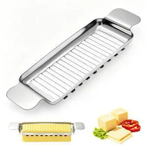 Butter Cutter and Cheese Slicer, Dishwasher-Safe Stainless Steel | Wire slicer for butter sticks, soft cheese, eggs, tofu, fruit, and lunch meat; ergonomic grip, easy cleanup Butter Cutter and Cheese Slicer, Dishwasher-Safe Stainless Steel | Wire slicer for butter sticks, soft cheese, eggs, tofu, fruit, and lunch meat; ergonomic grip, easy cleanup