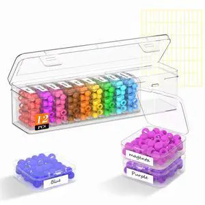 12 Pcs Bead Organizer Box, Clear Plastic Bead Storage Containers | Bead Organizer With Hinged Lid and Labels, Craft Storage Box for Jewelry, Diamonds, Clay Beads, Bracelets, Screws, Small Part 12 Pcs Bead Organizer Box, Clear Plastic Bead Storage Containers | Bead Organizer With Hinged Lid and Labels, Craft Storage Box for Jewelry, Diamonds, Clay Beads, Bracelets, Screws, Small Part