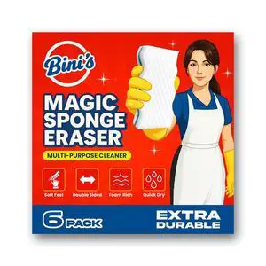 Magic Sponge Eraser, Extra Durable, Multi Purpose Cleaner, Shoe, Bathroom, Shower, and Car Window and Windshield Cleaner, Cleaning Pads, 6 Count Magic Sponge Eraser, Extra Durable, Multi Purpose Cleaner, Shoe, Bathroom, Shower, and Car Window and Windshield Cleaner, Cleaning Pads, 6 Count