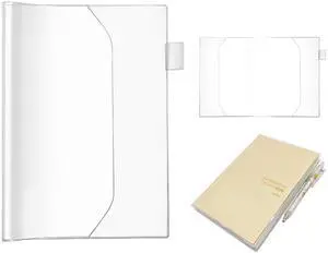 Clear Book Cover for A5 Notebooks, 1-Pack Plastic PVC Protective Sleeve, fits Hobonichi Cousin A5, Midori, Stalogy, Waterproof Jacket with Pen Loop, Transparent Wrap for Journals & Planners Clear Book Cover for A5 Notebooks, 1-Pack Plastic PVC Protective Sleeve, fits Hobonichi Cousin A5, Midori, Stalogy, Waterproof Jacket with Pen Loop, Transparent Wrap for Journals & Planners