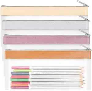 4 Pack Clear Pencil Pouch, Cute Pencil Case, Pencil Bag With Zipper | Teen Portable Pencil Pouch for School & Stationery Supplies 4 Pack Clear Pencil Pouch, Cute Pencil Case, Pencil Bag With Zipper | Teen Portable Pencil Pouch for School & Stationery Supplies
