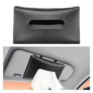 Car Visor Tissue Holder - Leather Tissue Box Holders Car Mask Dispenser - Hanging Car Napkin Holder Auto Tissues Dispenser - Rectangular Mask Holders Sun Visor Accessory for Vehicles (Black) Car Visor Tissue Holder - Leather Tissue Box Holders Car Mask Dispenser - Hanging Car Napkin Holder Auto Tissues Dispenser - Rectangular Mask Holders Sun Visor Accessory for Vehicles (Black)
