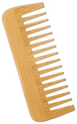 Wide-Tooth Bamboo Hair Detangling Comb, No Handle, Anti-Static, For Long Hair Wide-Tooth Bamboo Hair Detangling Comb, No Handle, Anti-Static, For Long Hair