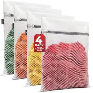 Handy Laundry Zippered Mesh Bags 4-Pack 12"x16", Honeycomb for Delicates | 4-Pack Zippered Honeycomb Mesh Bags 12x16, Machine Washable, for Lingerie Socks Underwear Delicates Wash Handy Laundry Zippered Mesh Bags 4-Pack 12"x16", Honeycomb for Delicates | 4-Pack Zippered Honeycomb Mesh Bags 12x16, Machine Washable, for Lingerie Socks Underwear Delicates Wash
