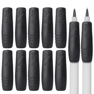 Pencil and Pen Grips, 12 Pack, Black, Pencil Grips for Adults | Rubber Pencil Grips, Pen Grips for Adults with Arthritis, Ergonomic Pencil Grip, Pen Gripper Pencil and Pen Grips, 12 Pack, Black, Pencil Grips for Adults | Rubber Pencil Grips, Pen Grips for Adults with Arthritis, Ergonomic Pencil Grip, Pen Gripper