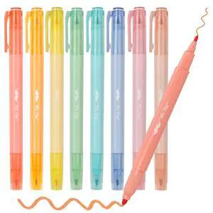 Dual Tip Bible Highlighters, 8 Pack, Pastel Colors | Fast Dry Highlighters Set, Cute Markers for Bible Study, Journaling, School, Office Supplies and Accessories Dual Tip Bible Highlighters, 8 Pack, Pastel Colors | Fast Dry Highlighters Set, Cute Markers for Bible Study, Journaling, School, Office Supplies and Accessories