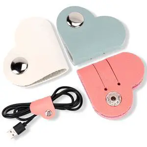 KALIONE Heart Cord Organizer 3 Pack Wrap Manager, USB Cable Organizer Storage PU Leather Earphones Storage Straps Portable Bag Charging Cable Holder Cute Headphone Case Gifts for Women Girls KALIONE Heart Cord Organizer 3 Pack Wrap Manager, USB Cable Organizer Storage PU Leather Earphones Storage Straps Portable Bag Charging Cable Holder Cute Headphone Case Gifts for Women Girls
