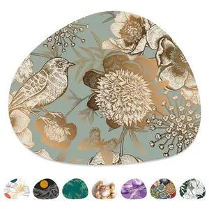 Mouse Pad, Premium-Textured Oval Computer Pad, 8.7" x 7.1" Thick 3 mm Anti-Slip Waterproof Rubber Cute Mouse Mat for Office, Home, Gaming, Laptop, PC, Classical Flower and Bird Mouse Pad, Premium-Textured Oval Computer Pad, 8.7" x 7.1" Thick 3 mm Anti-Slip Waterproof Rubber Cute Mouse Mat for Office, Home, Gaming, Laptop, PC, Classical Flower and Bird