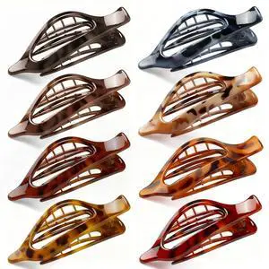 Flat Hair Clips for Women, 8 Pack French Concord Claw Clips | Flat Claw Clips for Thick Thin Curly Hair, Strong Hold No Slip Grip Hair Claw Clips Flat Hair Clips for Women, 8 Pack French Concord Claw Clips | Flat Claw Clips for Thick Thin Curly Hair, Strong Hold No Slip Grip Hair Claw Clips