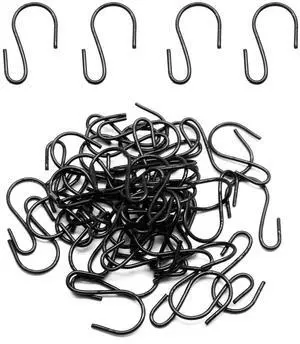 S Shaped Hooks, 1 Inch, Black, 50PCS | Mini Ornament Storage Hooks, For Hanging Jewelry, Small Kitchenware, Potted Plants S Shaped Hooks, 1 Inch, Black, 50PCS | Mini Ornament Storage Hooks, For Hanging Jewelry, Small Kitchenware, Potted Plants