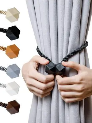 Magnetic Curtain Tiebacks, Curtain Ties, No-Drill Holdbacks (2 Pack) | Strong Magnetic Hold, Adjustable Fit, Thick Decorative Rope, No Wall Damage Magnetic Curtain Tiebacks, Curtain Ties, No-Drill Holdbacks (2 Pack) | Strong Magnetic Hold, Adjustable Fit, Thick Decorative Rope, No Wall Damage
