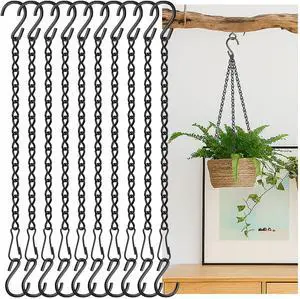 10 Pack 9.5 Inch Black Hanging Chains,Plant Hangers for Planters | Hanging Chain With S Hook and Clip for Basket,Bird Feeders,Chalkboards, Lanterns,Indoor Outdoor Decorative 10 Pack 9.5 Inch Black Hanging Chains,Plant Hangers for Planters | Hanging Chain With S Hook and Clip for Basket,Bird Feeders,Chalkboards, Lanterns,Indoor Outdoor Decorative