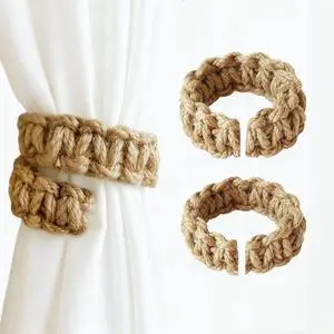 Brown Braided Boho Rustic Curtain Tiebacks Set of 2 No Drill Holdbacks | Braided curtain tiebacks fit sheer & outdoor drapes; rustic boho decor, tool-free easy install for window curtains Brown Braided Boho Rustic Curtain Tiebacks Set of 2 No Drill Holdbacks | Braided curtain tiebacks fit sheer & outdoor drapes; rustic boho decor, tool-free easy install for window curtains