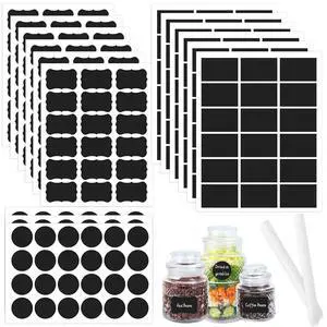 290 pcs Chalkboard Labels,Removable Blackboard Label Stickers,3 Assorted Shapes,with 2 White Chalk Marker,Erasable Reusable Waterproof Label for Storage Bin,Food Container,Mason Jars,Jars 290 pcs Chalkboard Labels,Removable Blackboard Label Stickers,3 Assorted Shapes,with 2 White Chalk Marker,Erasable Reusable Waterproof Label for Storage Bin,Food Container,Mason Jars,Jars