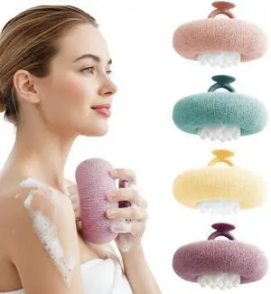 Super Soft Sunflower Suction Cup Bath Ball Exfoliating Shower Towel Sponge | 2-in-1 Super Soft African Exfoliating Bath Net Sponge Body Scrubber Shower Ball for Men Women (4Pcs Blue) Super Soft Sunflower Suction Cup Bath Ball Exfoliating Shower Towel Sponge | 2-in-1 Super Soft African Exfoliating Bath Net Sponge Body Scrubber Shower Ball for Men Women (4Pcs Blue)