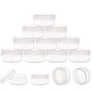 10 Gram Containers with Lids, Sample Containers, 10 Pack BPA Free Clear | Leakproof Screw Lids, Reusable Small Plastic Containers with Lids, Sample Jars for Cream, Lotion, Lip Balm, Powder, Travel 10 Gram Containers with Lids, Sample Containers, 10 Pack BPA Free Clear | Leakproof Screw Lids, Reusable Small Plastic Containers with Lids, Sample Jars for Cream, Lotion, Lip Balm, Powder, Travel