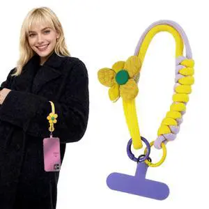 1Pack Portable Flower Phone Wrist Strap Universal Phone Lanyard Strap and Secure T-Clip Handmade Wrist Strap For Bags Keys ID Cards(Yellow and Blue) 1Pack Portable Flower Phone Wrist Strap Universal Phone Lanyard Strap and Secure T-Clip Handmade Wrist Strap For Bags Keys ID Cards(Yellow and Blue)