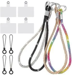 Wrist Strap,4pcs CellPhone Lanyards for Women | Cell phone Lanyard wristlet charm for Bag Glitter Phone Strap Wrist Lanyard Multicolor Gold Silver Black Wrist Strap,4pcs CellPhone Lanyards for Women | Cell phone Lanyard wristlet charm for Bag Glitter Phone Strap Wrist Lanyard Multicolor Gold Silver Black