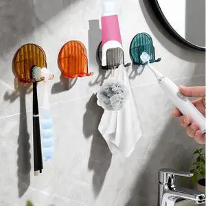 4 PCS Toothbrush Holders Wall Mounted, Elegant Design Fits Manual/Electric Toothbrush, and Towel, Toothbrush Holders for Bathrooms with Multiple Slots, Suitable for Family (4 Colors) 4 PCS Toothbrush Holders Wall Mounted, Elegant Design Fits Manual/Electric Toothbrush, and Towel, Toothbrush Holders for Bathrooms with Multiple Slots, Suitable for Family (4 Colors)