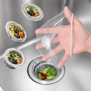 Disposable Kitchen Sink Strainer Mesh Bag 200 Pack Fine Mesh Drain Catcher for Food Waste & Hair, Traps Sourdough Bread Crumbs, Polyester Net Disposable Kitchen Sink Strainer Mesh Bag 200 Pack Fine Mesh Drain Catcher for Food Waste & Hair, Traps Sourdough Bread Crumbs, Polyester Net