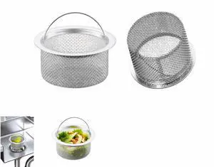 3" Kitchen Sink Strainer, 2-Pack Fine Mesh Basket - Catches Food Waste, Hair & Prevents Clogs, Rust-Proof Stainless Steel, Fits Standard Drain 3" Kitchen Sink Strainer, 2-Pack Fine Mesh Basket - Catches Food Waste, Hair & Prevents Clogs, Rust-Proof Stainless Steel, Fits Standard Drain