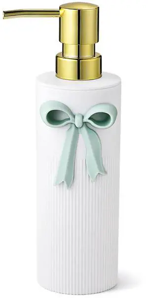 Green Bow Soap Dispenser with Gold Pump | Cute Hand Liquid Soap Dispenser for Bathroom and Kitchen Sink Countertop Decor Green Bow Soap Dispenser with Gold Pump | Cute Hand Liquid Soap Dispenser for Bathroom and Kitchen Sink Countertop Decor