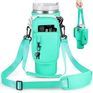 30oz Water Bottle Carrier Bag with Phone Pocket for Green Stanley 30 oz Tumbler with Handle, Green Insulated Neoprene Cup Holder Pouch Strap for Valentines Stanley Cup Accessories 30oz Water Bottle Carrier Bag with Phone Pocket for Green Stanley 30 oz Tumbler with Handle, Green Insulated Neoprene Cup Holder Pouch Strap for Valentines Stanley Cup Accessories