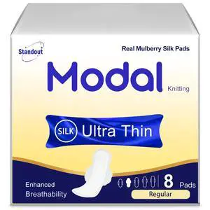 Thin Sanitary Pads, Real Mulberry Silk, Regular, 8 Count | Second Skin Bare Fit, Long-Lasting Breathable Zero Damp,Wide Wings for Women Thin Sanitary Pads, Real Mulberry Silk, Regular, 8 Count | Second Skin Bare Fit, Long-Lasting Breathable Zero Damp,Wide Wings for Women
