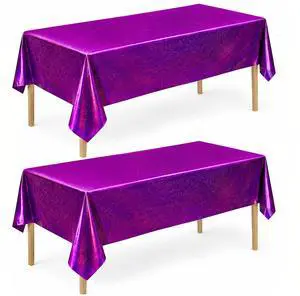 2 Pack Laser Pink and Purple Tablecloth - Birthday Party Decorations | Purple Party Decor for K-Style Demon Music Theme Birthday | Iridescent Party Decorations for Bridal Wedding Halloween 2 Pack Laser Pink and Purple Tablecloth - Birthday Party Decorations | Purple Party Decor for K-Style Demon Music Theme Birthday | Iridescent Party Decorations for Bridal Wedding Halloween