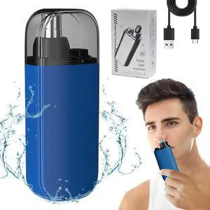 Portable Nose Hair Trimmer,Portable Nose Hair Trimmer for Men ,2 In 1 Nasal Hair Cutter,USB Rechargeable Portable Nose Hair Trimmer,IPX7 Waterproof,Dual Edge Blade with Dust Protection Cap(Blue) Portable Nose Hair Trimmer,Portable Nose Hair Trimmer for Men ,2 In 1 Nasal Hair Cutter,USB Rechargeable Portable Nose Hair Trimmer,IPX7 Waterproof,Dual Edge Blade with Dust Protection Cap(Blue)