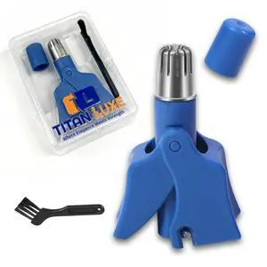 Stainless Steel Hair Trimmer for Men and Women | Manual Nose and Ear Hair Trimmer | Nose Clippers, 360° Rotating Hair Trimmers | Washable Nose Hair Remover | Blue Stainless Steel Hair Trimmer for Men and Women | Manual Nose and Ear Hair Trimmer | Nose Clippers, 360° Rotating Hair Trimmers | Washable Nose Hair Remover | Blue
