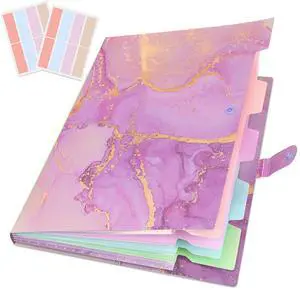 Expanding File Folder, Aesthetic Folders for School, Accordion File Organizer, Aesthetic Folder with Labels,5 Pockets Important Document Folders for School Office Home(Purple Gold) Expanding File Folder, Aesthetic Folders for School, Accordion File Organizer, Aesthetic Folder with Labels,5 Pockets Important Document Folders for School Office Home(Purple Gold)
