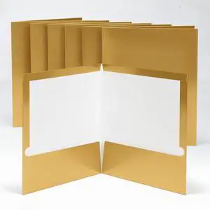 2 Pocket Paper Folders, 6 Pack, Metallic Gold, Glossy Laminated | Letter Size, Heavy Duty Paper Folders with Pockets, File Folders with Pockets and Business Card Slots for School Office Home 2 Pocket Paper Folders, 6 Pack, Metallic Gold, Glossy Laminated | Letter Size, Heavy Duty Paper Folders with Pockets, File Folders with Pockets and Business Card Slots for School Office Home