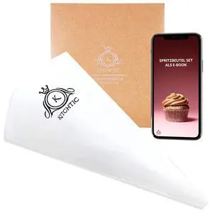 Reusable Single Piping Bag - Premium Design, Dishwasher Safe - Cotton, Black - Professional Dressing Bag with E-Book Tips Reusable Single Piping Bag - Premium Design, Dishwasher Safe - Cotton, Black - Professional Dressing Bag with E-Book Tips