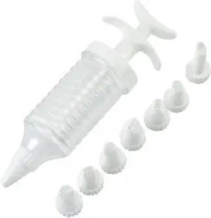A Set Pipe Nozzles with Syringe, 8Pcs Plastic Cream Baking Piping Nozzle Dispenser Icing Pastry Tips Tube Decoration Tool A Set Pipe Nozzles with Syringe, 8Pcs Plastic Cream Baking Piping Nozzle Dispenser Icing Pastry Tips Tube Decoration Tool