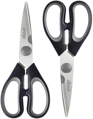 7.5 Inch Kitchen Scissors Heavy Duty Food Shears 2 Pack | Sharp All Purpose Stainless Steel Scissors with Nutcracker Grip for Cutting Small Bones, Vegetables and Everyday Cooking 7.5 Inch Kitchen Scissors Heavy Duty Food Shears 2 Pack | Sharp All Purpose Stainless Steel Scissors with Nutcracker Grip for Cutting Small Bones, Vegetables and Everyday Cooking