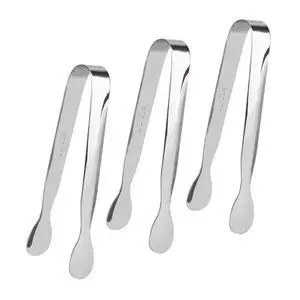 3 Pack Mini Serving Tongs, 4.3 inch Stainless Steel Sugar Tongs, Tiny Ice Tongs for Coffee Bar, Tea Party and Desserts Party 3 Pack Mini Serving Tongs, 4.3 inch Stainless Steel Sugar Tongs, Tiny Ice Tongs for Coffee Bar, Tea Party and Desserts Party
